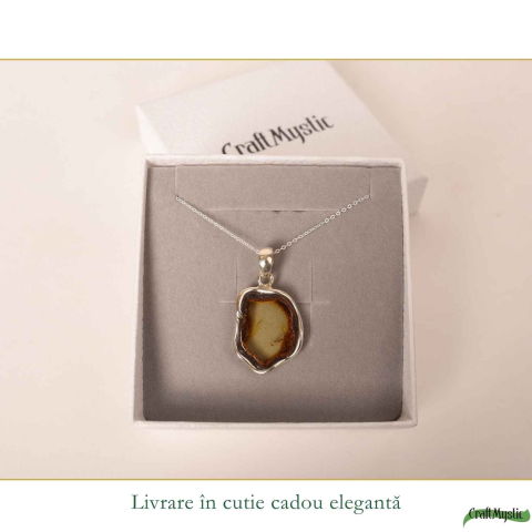 Colier Argint 925 Neuniform cu Chihlimbar Natural – Energie si Protectie Solara [5]