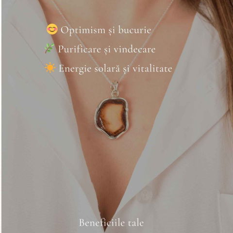 Colier Argint 925 Neuniform cu Chihlimbar Natural – Energie si Protectie Solara [2]