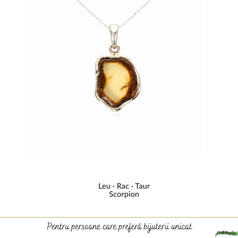 Colier Argint 925 Neuniform cu Chihlimbar Natural – Energie si Protectie Solara [4]