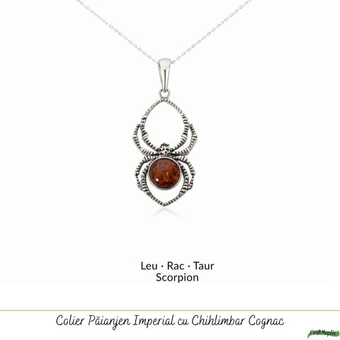 Colier Argint 925 Paianjen cu Chihlimbar Natural – Protecție si Vitalitate [4]