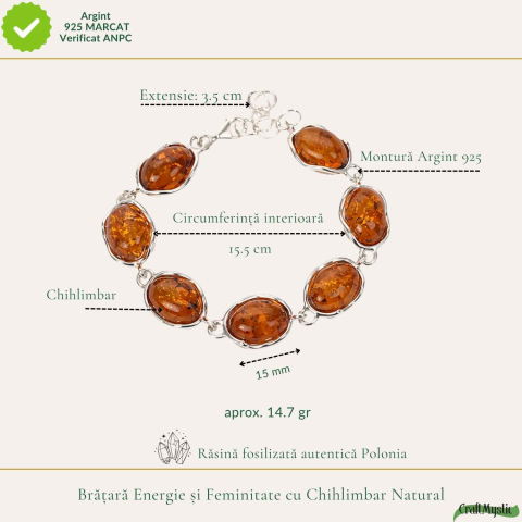 Bratara Argint 925 Ovala cu Chihlimbar Natural – Caldura si Vitalitate [3]