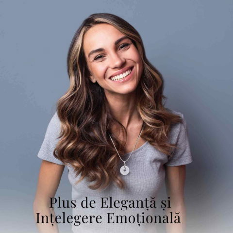 Colier Argintiu Cuart Transparent Forma Pi - Claritate si Energie Pura, Lungime Totala 50 cm, Diametru Pandantiv 20 mm [4]