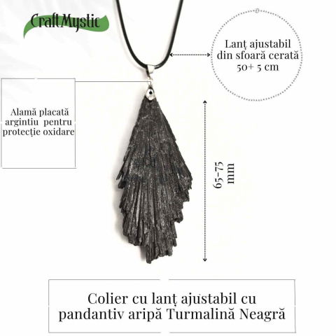 Colier cu pandantiv Turmalina Neagra model Aripa – Protectie si Eleganta [4]
