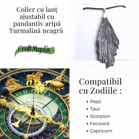 Colier cu pandantiv Turmalina Neagra model Aripa – Protectie si Eleganta [3]