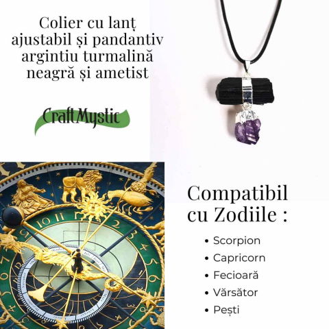 Colier cu pandantiv Turmalina si Ametist – Protectie si Claritate Spirituala [4]