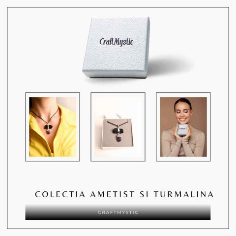 Colier cu pandantiv Turmalina si Ametist – Protectie si Claritate Spirituala [6]