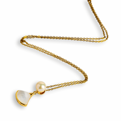 Poarta linistea interioara – Colier cu perla de cultura si scoica naturala [7]