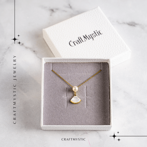 Poarta linistea interioara – Colier cu perla de cultura si scoica naturala [4]