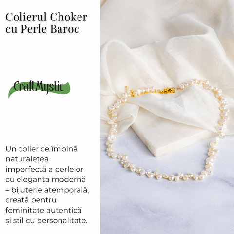 Colier choker cu perle design baroc – Eleganta naturala, mereu la moda [2]
