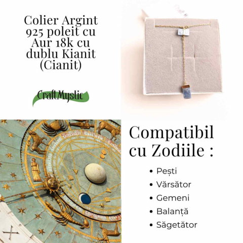 Claritate si Aliniere – Colier din Argint 925 Placat cu Aur 18K cu Dublu Kianit [3]