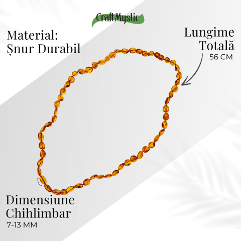 Colier Chihlimbar Natural Auriu – Energie Pozitiva, Calduroasa si Eleganta Organica [4]