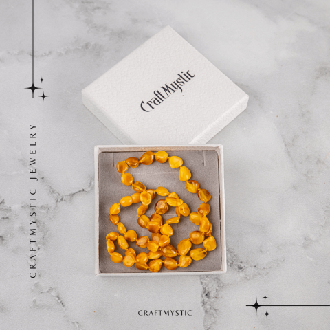 Colier Energetic din Chihlimbar Galben Natural – Protectie, Vitalitate si Lumină Calda Interioara [6]