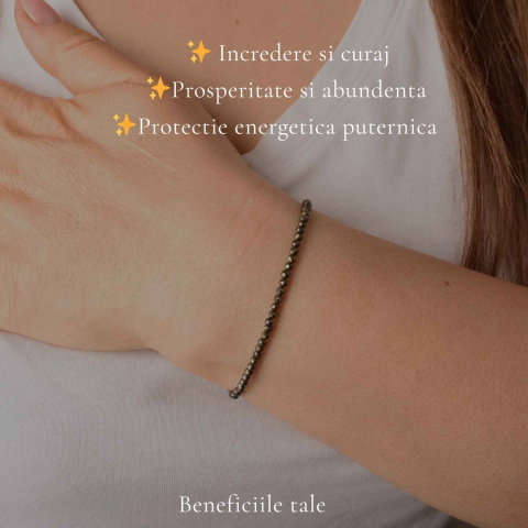 Bratara Fina cu Pirita Fatetata 2 mm – Prosperitate si incredere in Sine [2]