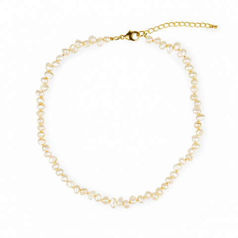 Bijuterii Semiprețioase - Colier choker cu perle design baroc – Eleganta naturala, mereu la moda