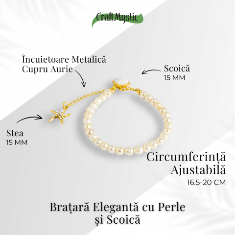 Bratara eleganta cu perle si scoica – Inspirata din adancurile oceanului [2]