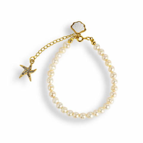 Pesti - Bratara eleganta cu perle si scoica – Inspirata din adancurile oceanului