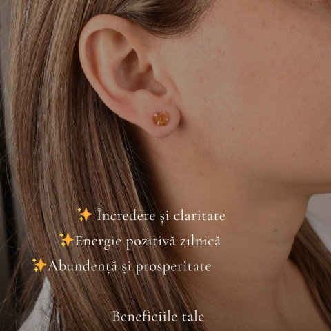 Cercei Argint 925 cu Citrin Brut – Energie Pozitiva si Abundenta Naturala [2]