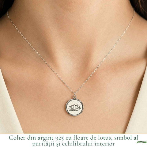 Colier Floare de Lotus din Argint 925 – Echilibru Interior si Renastere Spirituala [1]