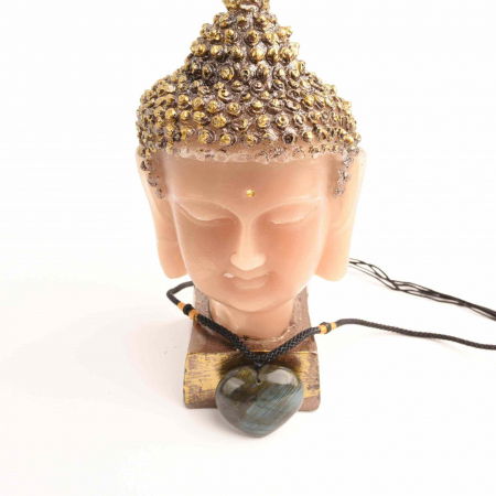 Colier cu cristal Labradorit in forma de inima – o piatra semipretioasa pentru meditatie, intuitie, imaginatie [1]