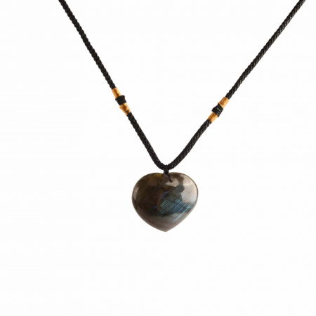 Colier cu cristal Labradorit in forma de inima – o piatra semipretioasa pentru meditatie, intuitie, imaginatie [2]