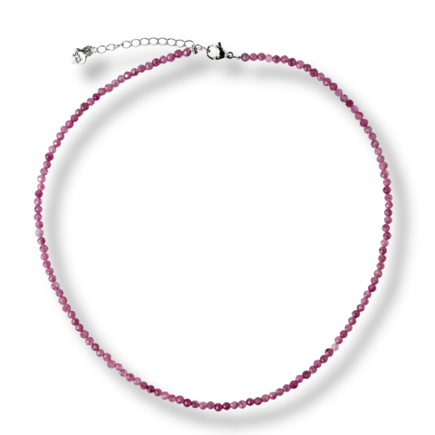 Coliere - Colier cu pietre naturale de Turmalina Roz fatetata – Iubire, Vindecare si Energie a Inimii