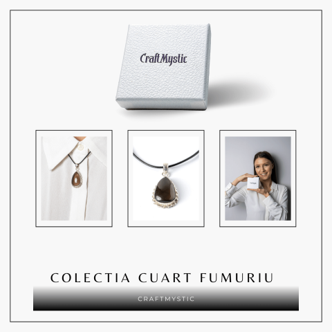 Colier cu Cuart Fumuriu Natural in Forma de Lacrima – Protectie si Echilibru Emotional [7]