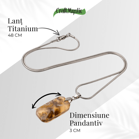 Colier Titanium cu Agat Muschi Dreptunghi – Echilibru Natural si Conexiune cu Natura [4]