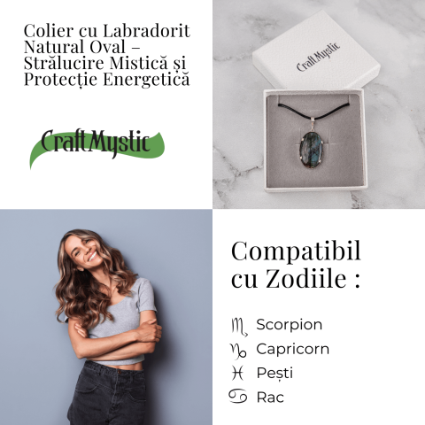Colier cu Labradorit Oval – Stralucire Mistica si Protectie Energetica [3]