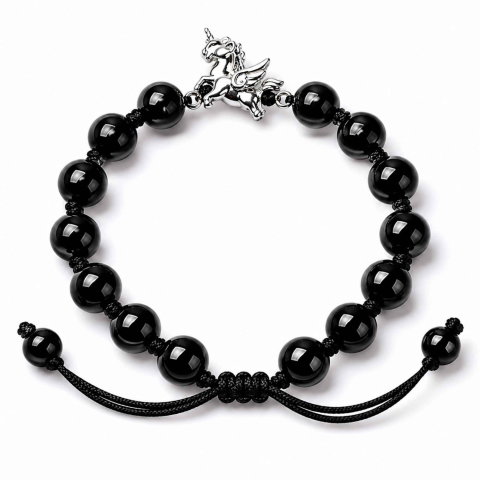 Claritate Mentala si Focus - Bratara cu Obsidian Natural si Calut – Protectie, Curaj si Libertate