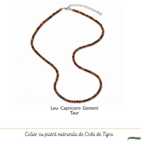 Colier fin la baza gatului tip Choker cu Ochi de Tigru Fatetat 3 mm – Curaj si Eleganta Naturala [4]