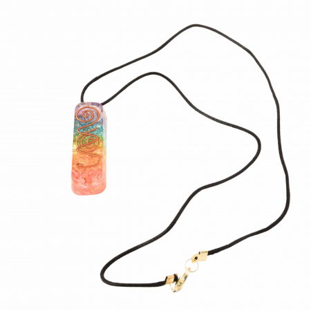 Pandantiv 4.5 cm de Vindecare a Chakrelor Orgonic cu Snur  - Colier cu 7 Pietre ale Chakrelor pentru Protectia Energetica si Vindecare Spirituala [4]