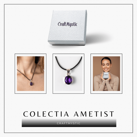 Colier Ametist Fatetat Oval – Claritate Mentala si Echilibru [6]