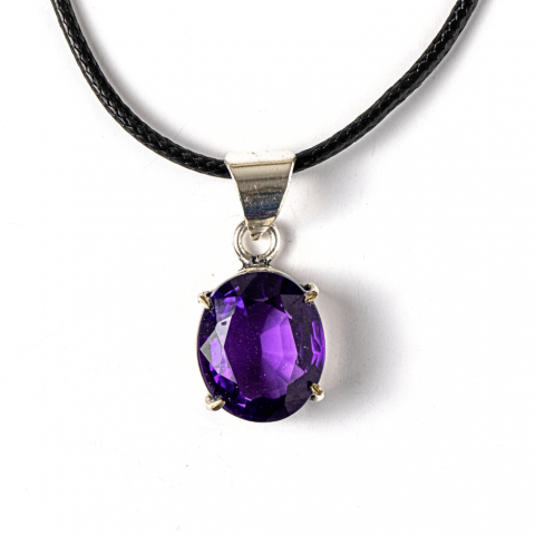 Colier Ametist Fatetat Oval – Claritate Mentala si Echilibru