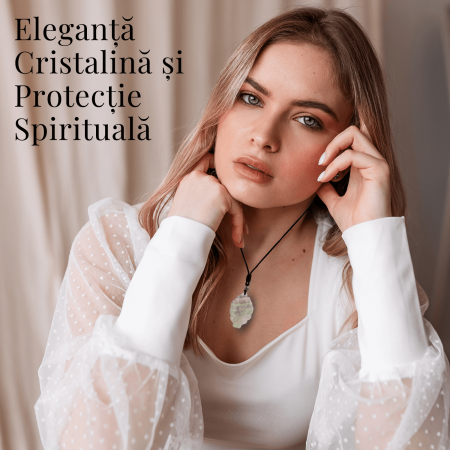 Colier cu pandantiv chip de vulpe din cristal vindecator Flourit verde [5]