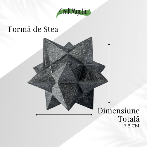 Merkaba din Shungit Natural 7.8 cm – Stea Sacra de Protectie Energetica si Armonie Interioara [3]
