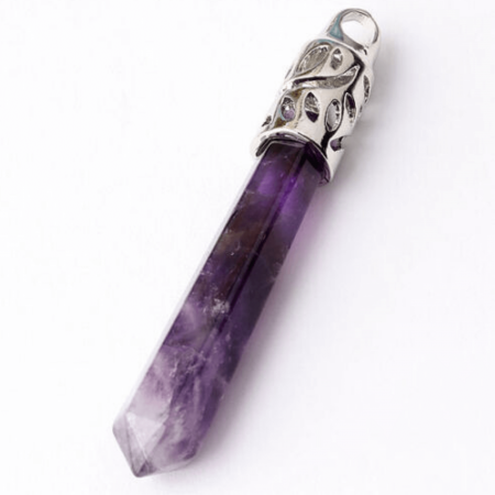 Colier cu pandantiv hexagonal din cristal ametist - O piatra puternica si protectoare, elibereaza stresul si calmeaza emotiile [5]