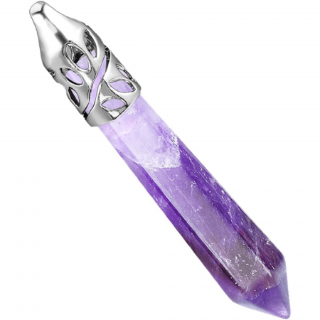 Colier cu pandantiv hexagonal din cristal ametist - O piatra puternica si protectoare, elibereaza stresul si calmeaza emotiile [3]