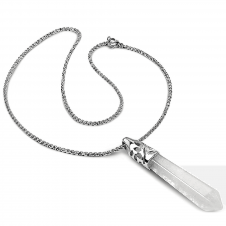 Colier cu pandantiv hexagonal din cristal ametist - O piatra puternica si protectoare, elibereaza stresul si calmeaza emotiile [3]