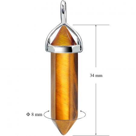 Colier cu pandantiv hexagonal din cristal ochi de tigru - O piatra semipretioasa care reprezinta protectie si ajuta la vindecarea energiei spirituale [1]