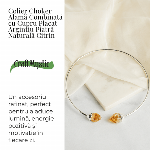 Colier Choker Cu Citrin Natural - Protectie, Prosperitate si Energie Pozitiva [2]