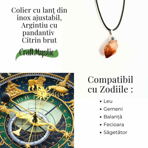 Colier cu pandantiv varf Citrin argintiu – Energie si Prosperitate [4]