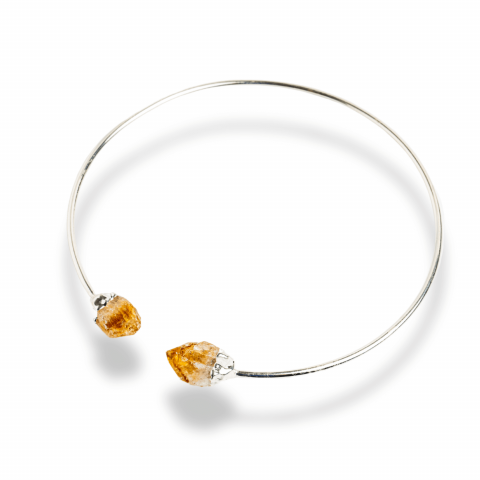 Incredere si Curaj - Colier Choker Cu Citrin Natural - Protectie, Prosperitate si Energie Pozitiva