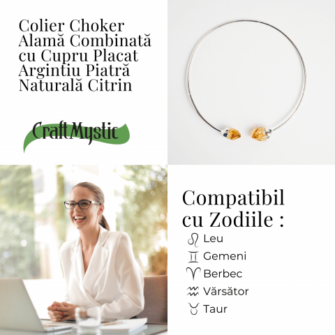 Colier Choker Cu Citrin Natural - Protectie, Prosperitate si Energie Pozitiva [3]