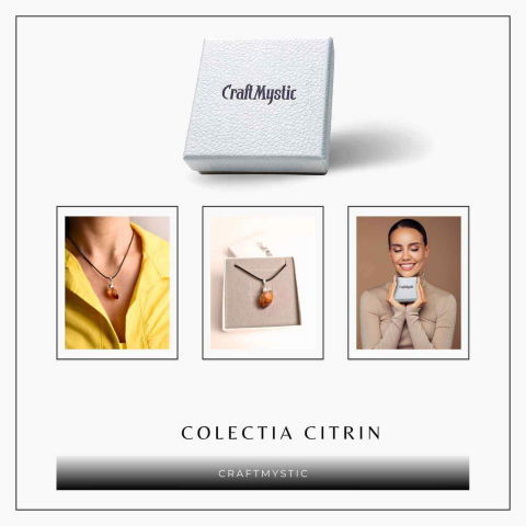 Colier cu pandantiv varf Citrin argintiu – Energie si Prosperitate [6]