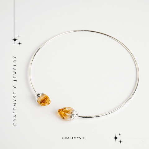 Colier Choker Cu Citrin Natural - Protectie, Prosperitate si Energie Pozitiva [7]