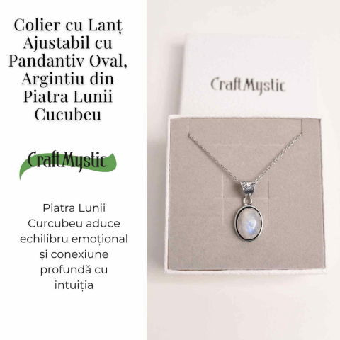 Colier cu Piatra Lunii Curcubeu - Armonie si Claritate Interioara [3]