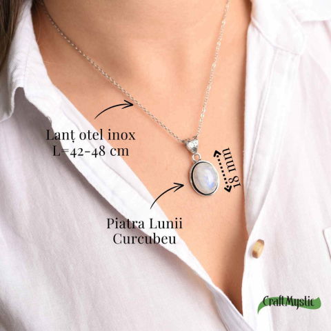 Colier cu Piatra Lunii Curcubeu - Armonie si Claritate Interioara [2]