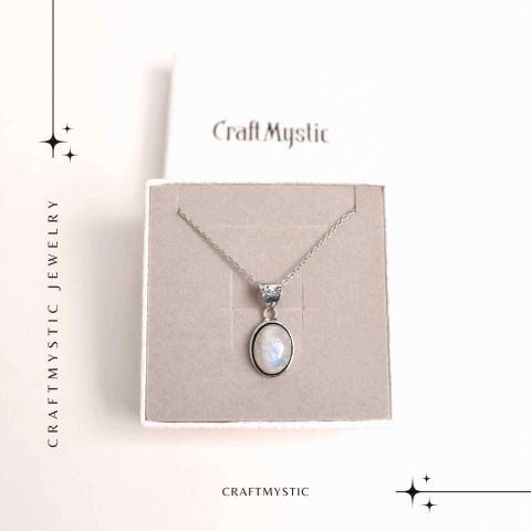 Colier cu Piatra Lunii Curcubeu - Armonie si Claritate Interioara [5]