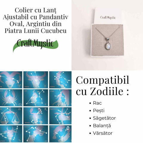 Colier cu Piatra Lunii Curcubeu - Armonie si Claritate Interioara [4]