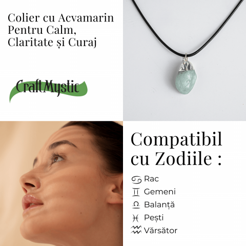 Colier cu Acvamarin pentru Calm, Claritate si Curaj [4]